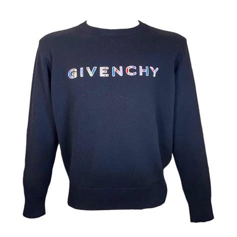 maglione givenchy nero|Maglione nero con maxi logo sul retro Givenchy .